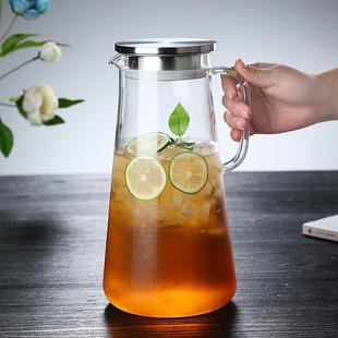 白高硼硅玻璃冷水壶凉水壶家用耐高温凉水杯容凉量开151壶套大装