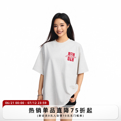 【Achock官方店】美式简约刺绣logo短袖潮牌街头百搭基础T恤男女