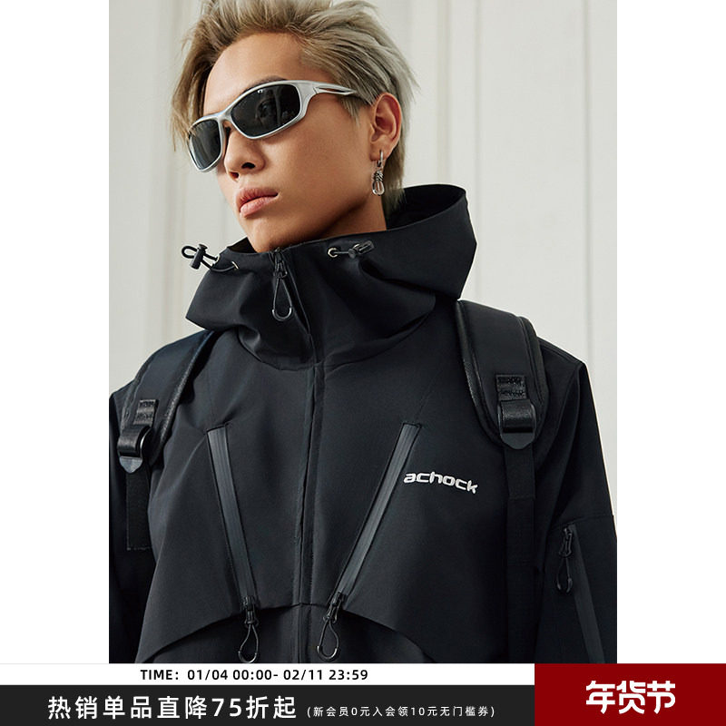 【Achock官方店】潮户外登山机能小众设计感露营连帽外套男,男装,夹克,淘宝优惠券,粉丝福利购,淘宝优惠卷