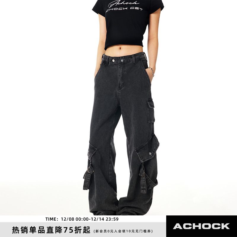 美式高街做旧工装长裤