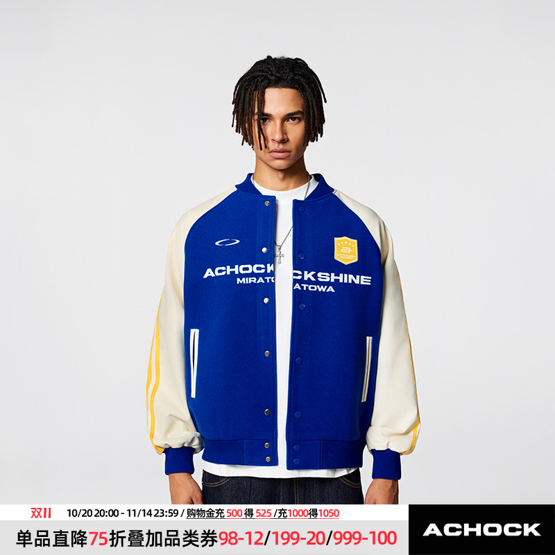 Achockins新款设计感棒球服宽松