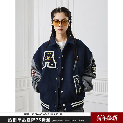 Achock立领重磅刺绣棒球服