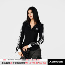 条纹连帽卫衣拉链外套女春秋款 显瘦针织衫 上衣潮 Achock官方店