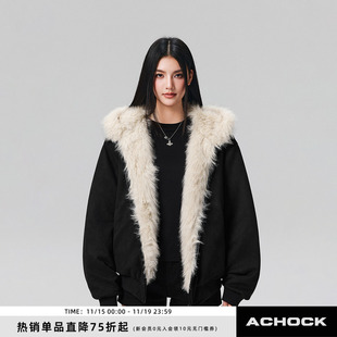 麂皮加厚保暖毛领座山雕棉袄重磅棉衣防风外套男 Achock官方店