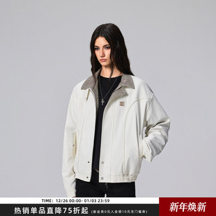 翻领巴恩风解构外套千鸟格撞色夹克痞帅老钱风男 Achock官方店