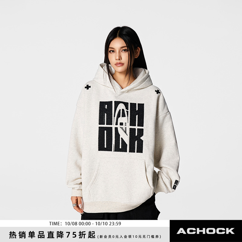 Achock重工刺绣连帽卫衣