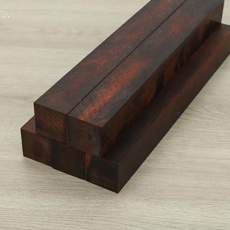 印度紫檀木料黑红色老料高密秒沉水玻璃底手把件镇尺二胡唢