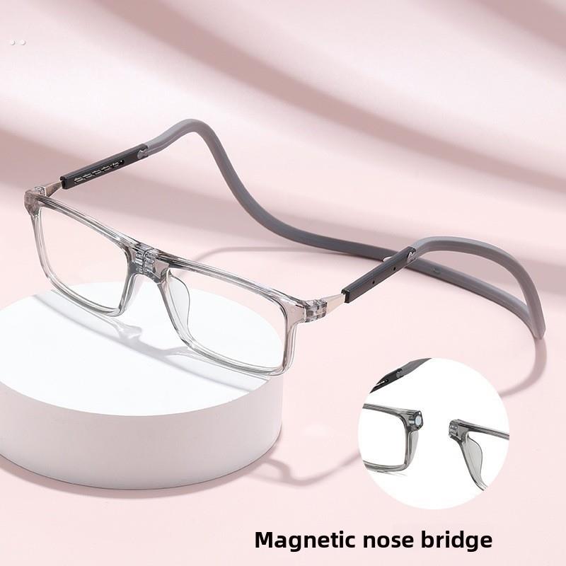 TR90磁吸挂脖子老花镜时尚舒适高档折叠伸缩男女通用老花镜