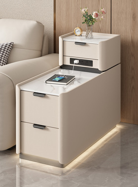 轻奢落地沙发旁侧边柜现代简约茶几家用客厅多功能可移动夹缝边几