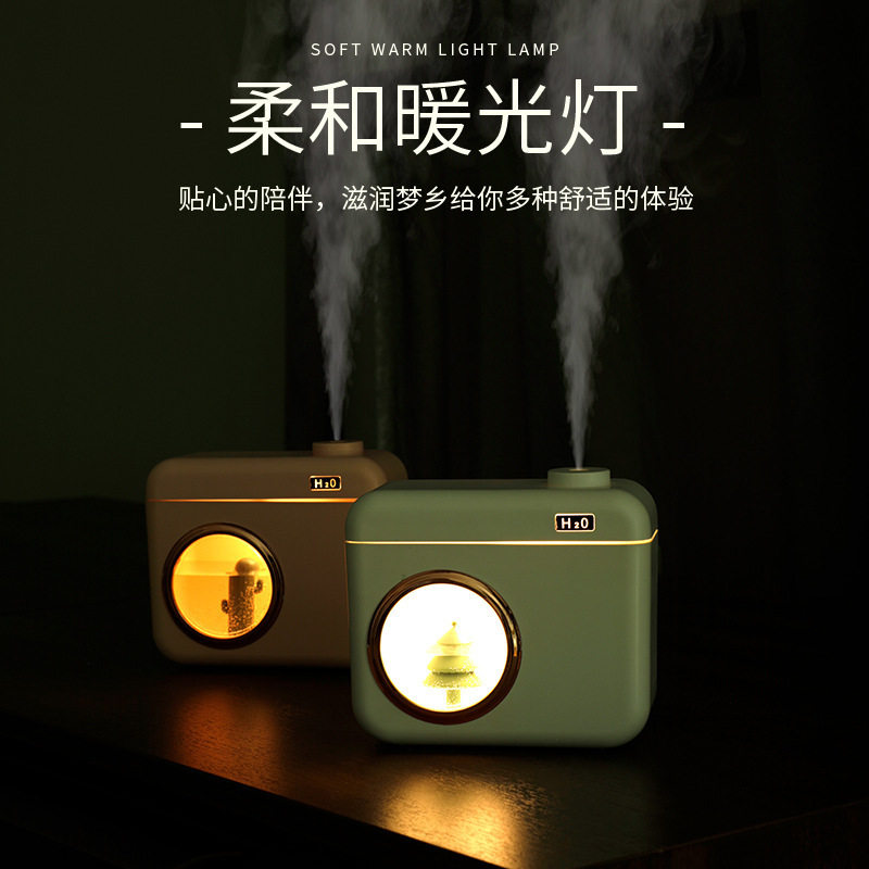 雾化器 相机加湿器USB 办公家用可爱小型桌面香薰雾化器便携式迷你空气加湿器