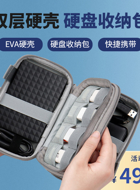 适用于2.5寸移动硬盘包双层移动硬盘收纳包EVA硬壳保护套WD西部 东芝 联想 闪迪 科硕 惠普 三星LaCie莱斯
