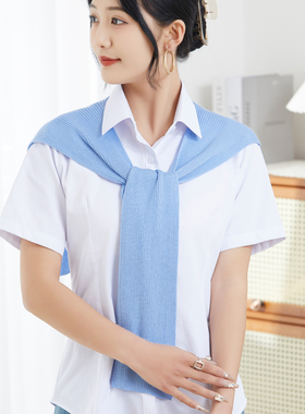 冰丝披肩外搭女针织新款装饰夏季薄款打结纯色护颈空调房围脖坎肩