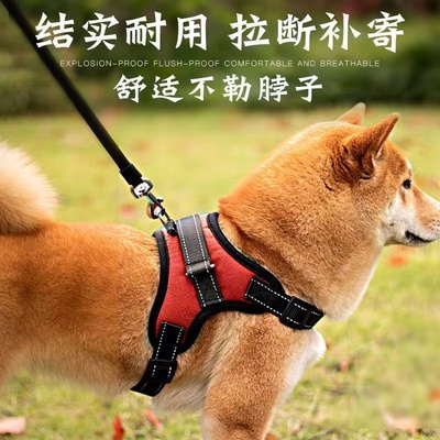 防爆冲背带牵引绳小型犬背心式