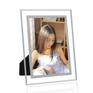 简约水晶玻璃小5六6寸七7寸八8寸10寸结婚照片打印加相框摆台定制