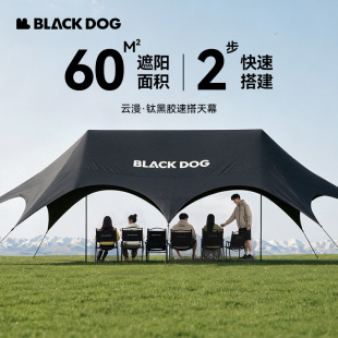 BLACKDOG黑狗天幕帐篷户外遮光黑胶速搭野营聚会露营免风绳遮阳棚