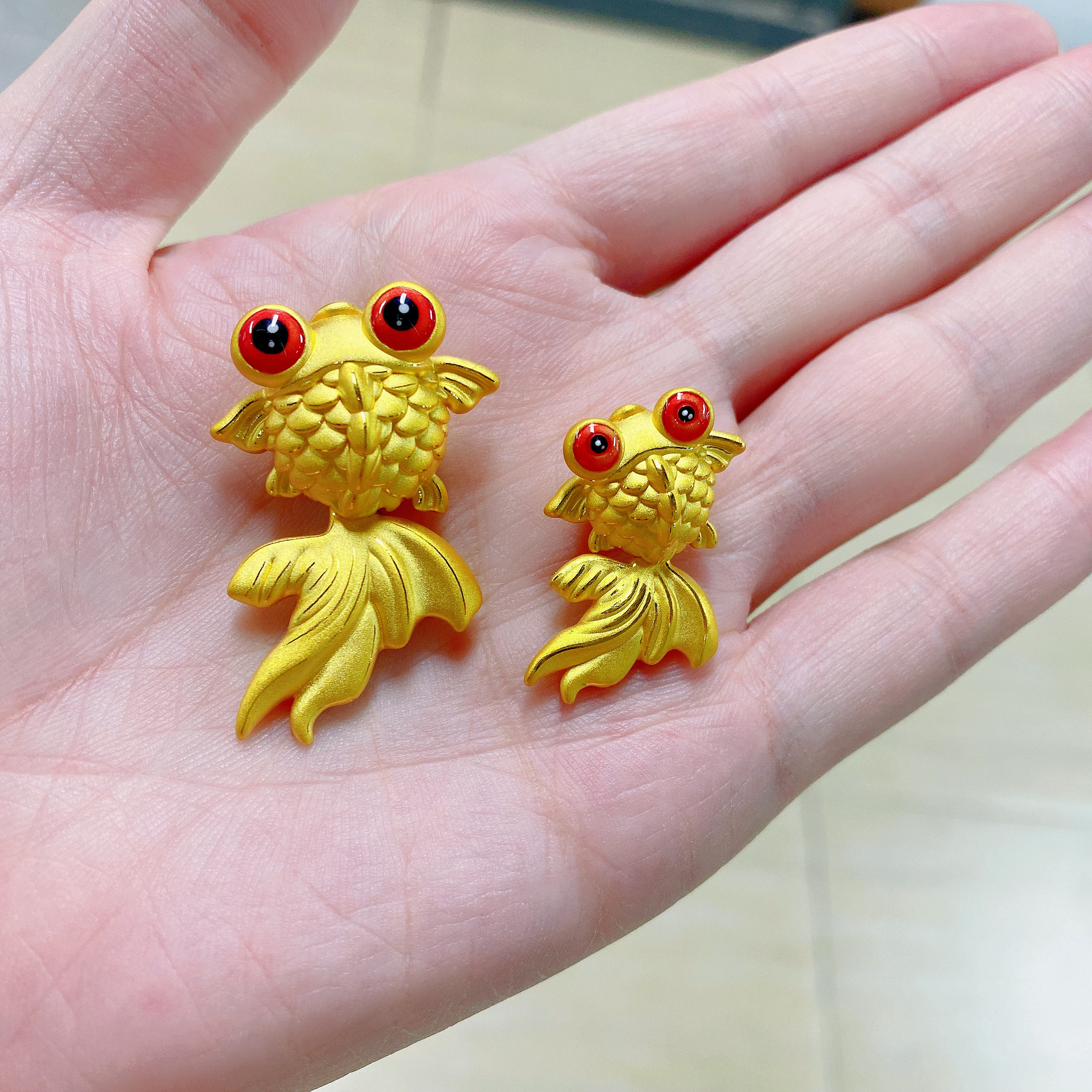 黄金中国风锦鲤吊坠999足金新款金鱼项链女款正品纯金挂坠送妈妈