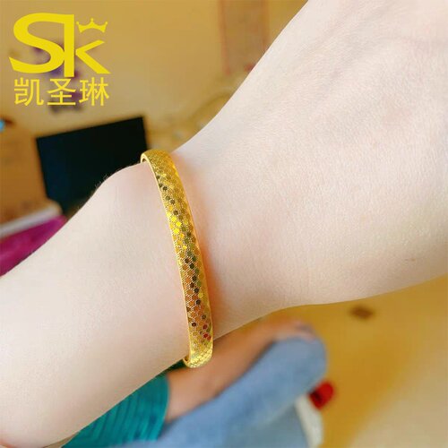 凯圣琳女足金5D硬金新款手镯
