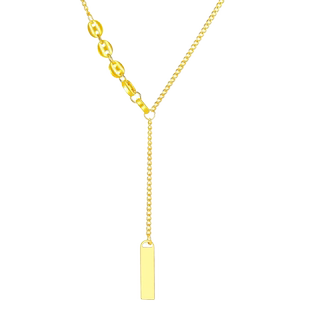 上上签黄金项链女999足金幸运签侧身链套链吊坠5G手链套装送女友