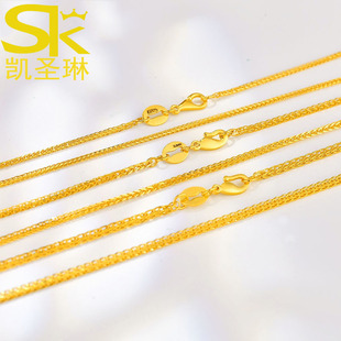 锁骨链女士项链纯金链子正品 5G黄金肖邦项链999足金O字链女款