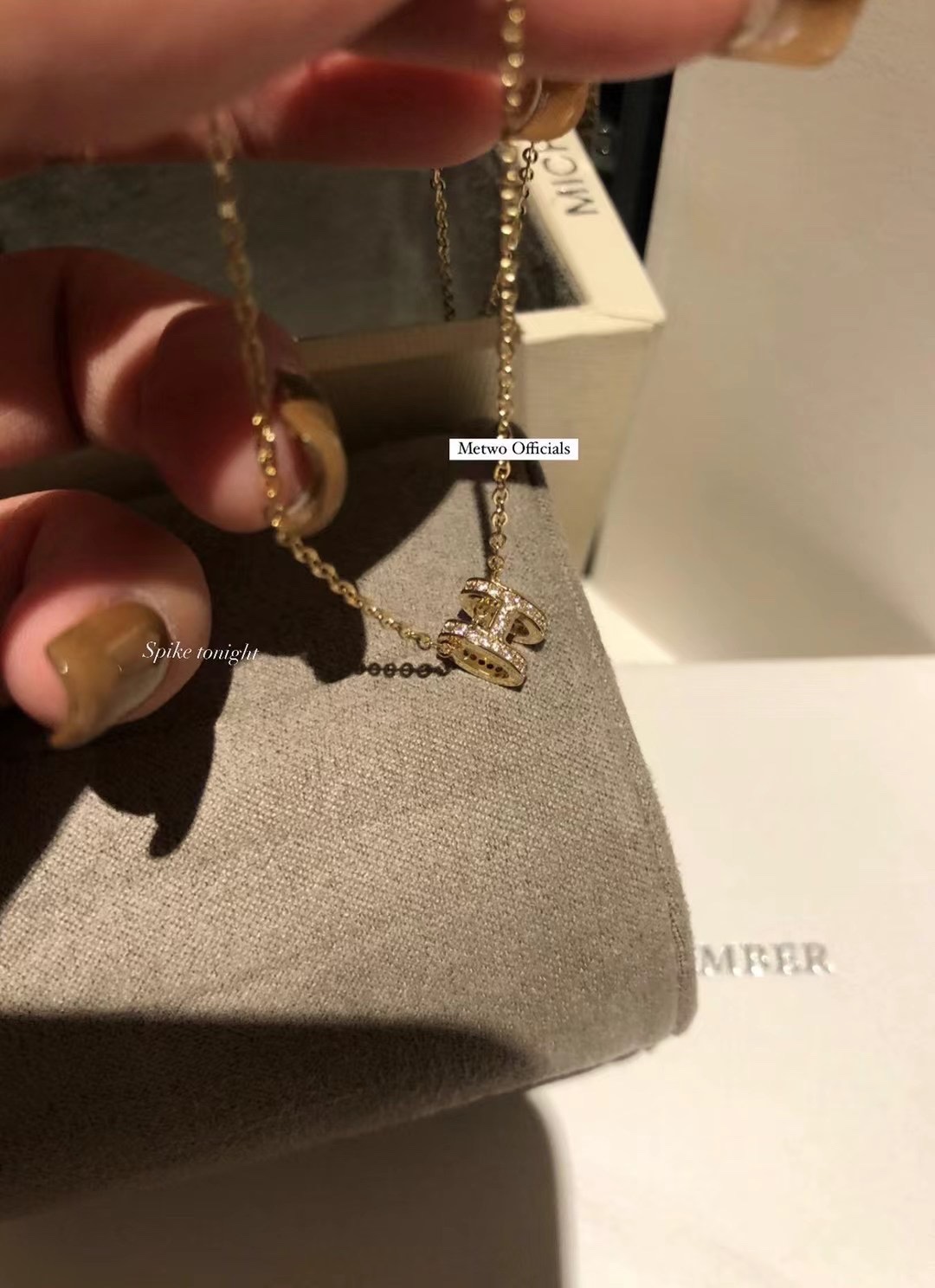 洗澡不用取！钛钢保色高级H字母镶钻项链女锁骨链小众设计配饰链