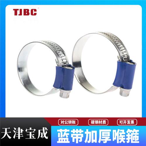TJBC蓝带喉箍胶管镀锌蓝头喉箍水管卡夹抱箍卡箍喉扎强力碳钢喉箍