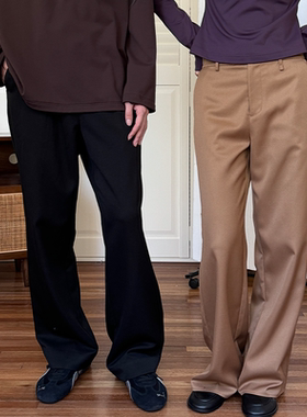 UMAMIISM 有茂密声 微喇羊毛光泽感纯色直筒休闲cleanfit百搭长裤