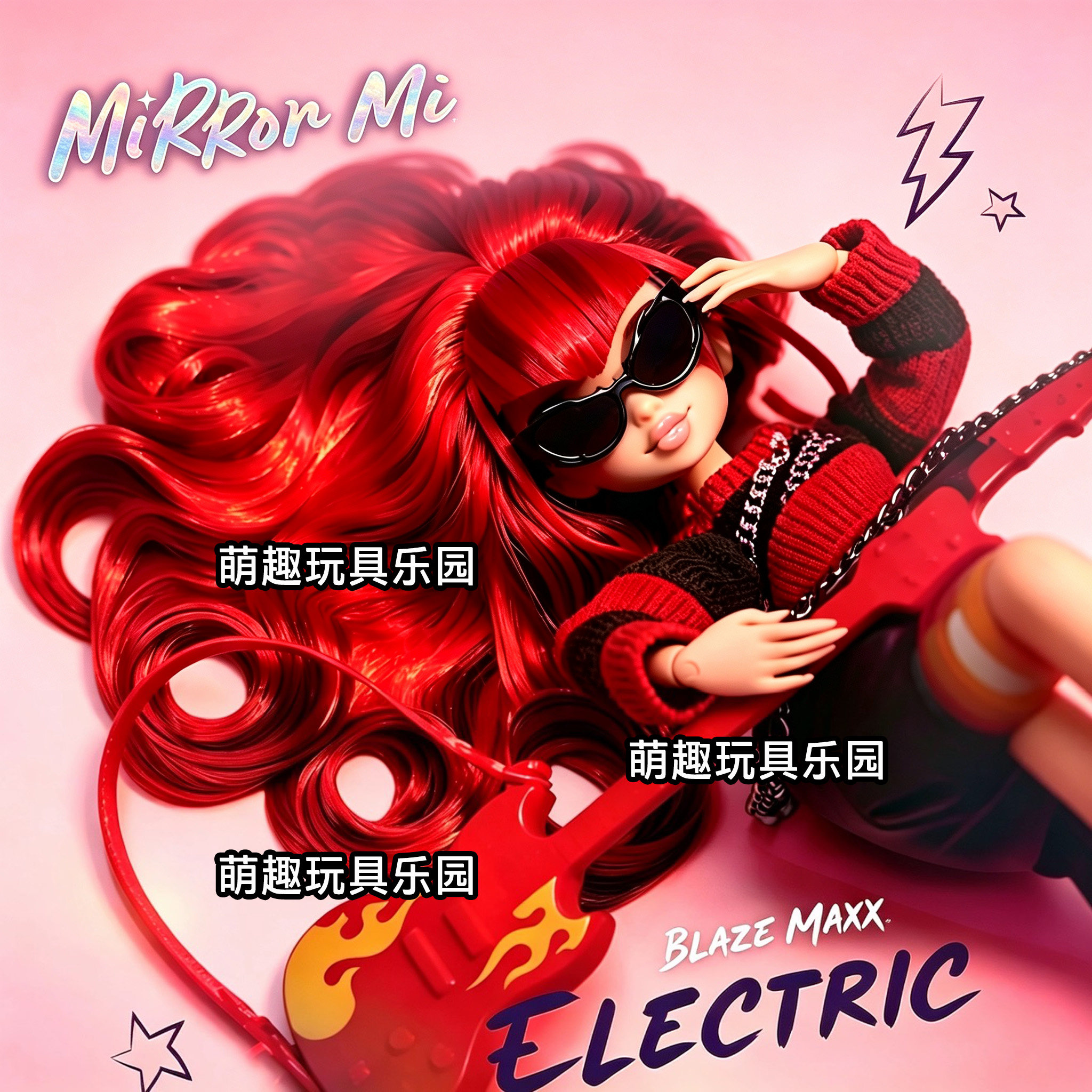 Mirror Mi Blaze Maxx摇滚吉他娃娃关节可动人偶女孩换装玩偶玩具