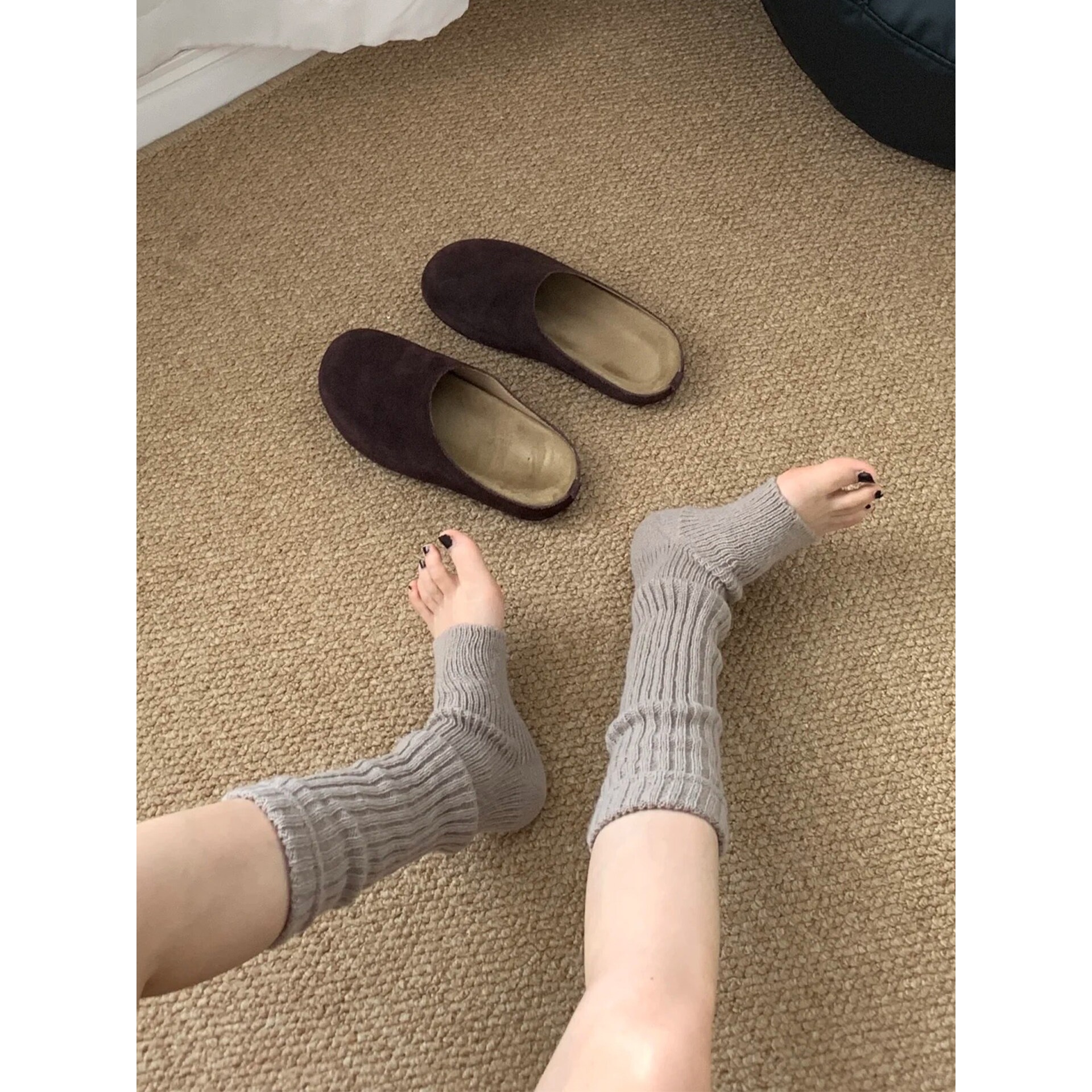 踩脚袜套堆堆袜勃肯鞋搭配袜子白色小腿袜女秋保暖腿套y2k长袜女