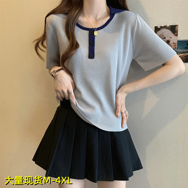 短袖韩版薄款冰丝女潮流