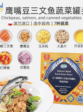 鹰嘴豆三文鱼蔬菜罐头进口藜麦食材三明治canned salmon南亚风味