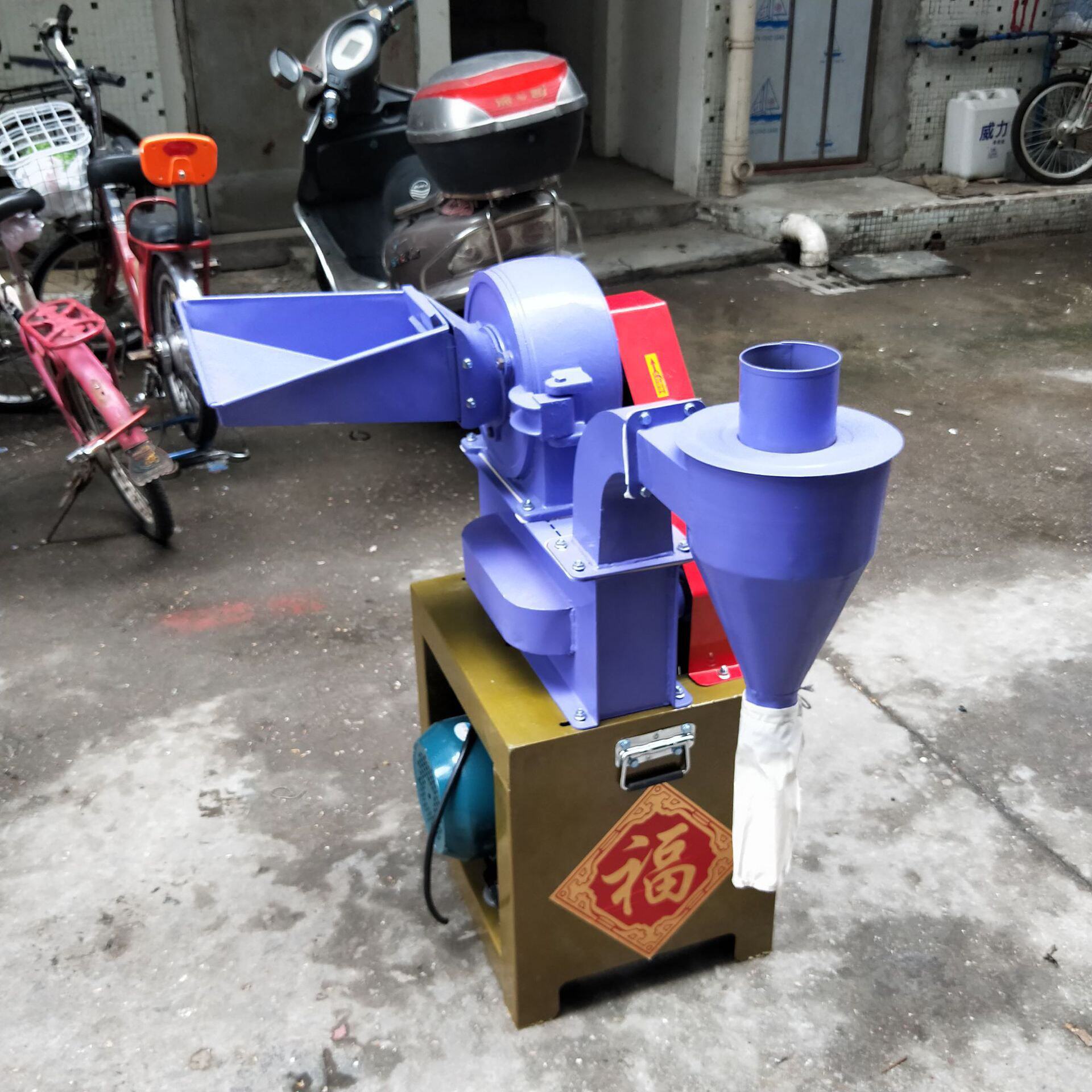 小型家用220v无尘磨面机饲料磨粉机自吸式齿爪式玉米粉碎机
