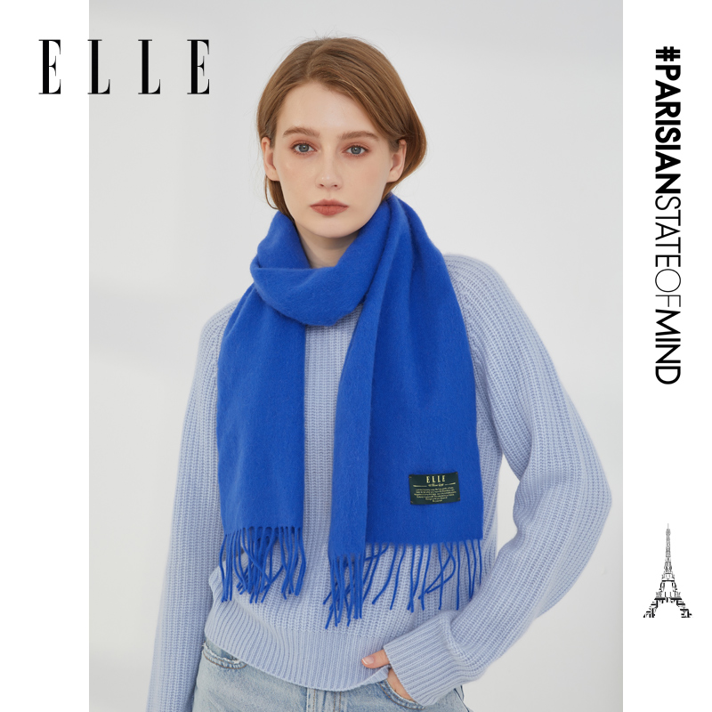 100%绵羊毛围巾女士秋冬季百搭