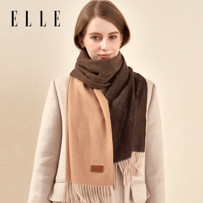 ELLE秋冬季女士围巾100%山羊绒