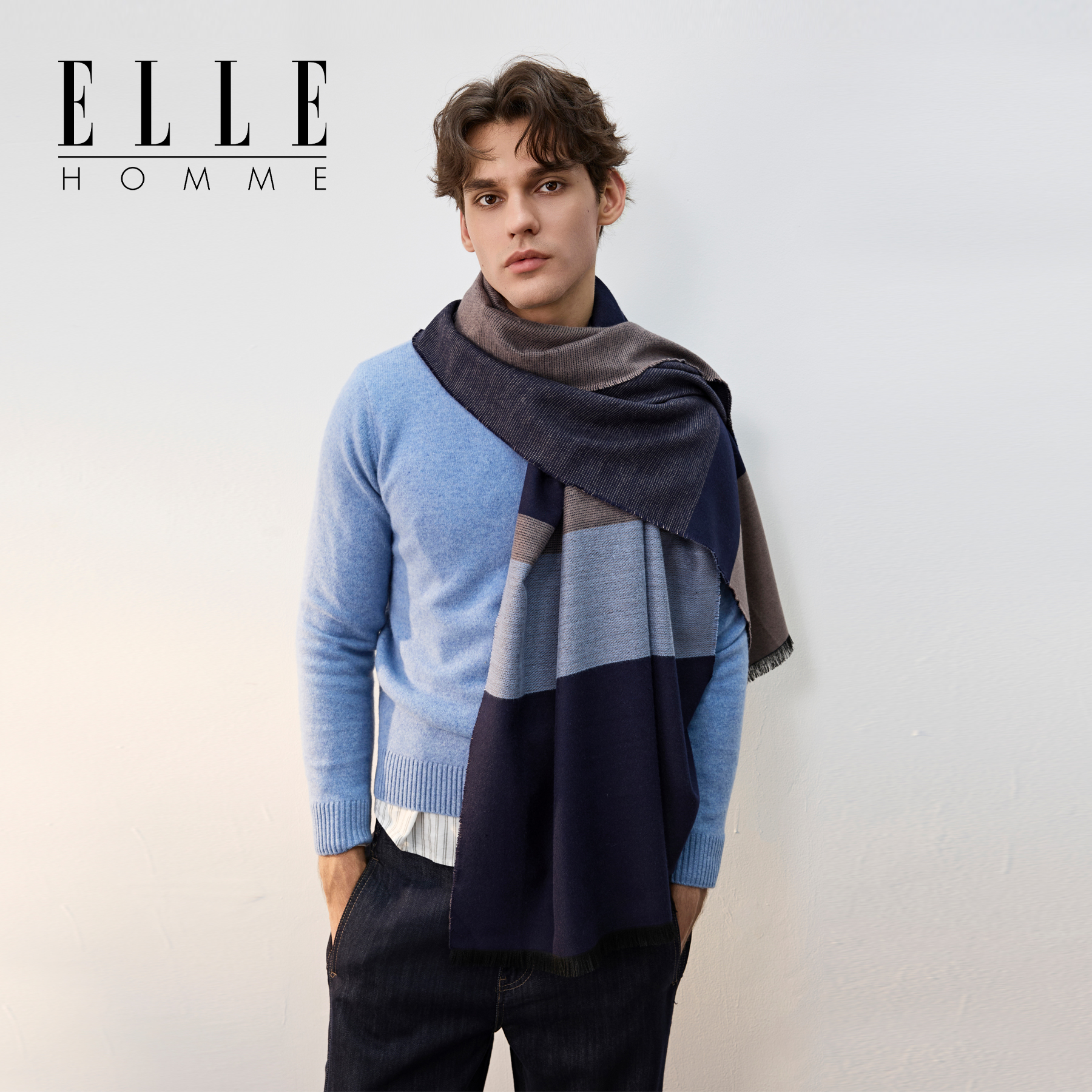 ELLEHOMME男士围巾秋冬季时尚