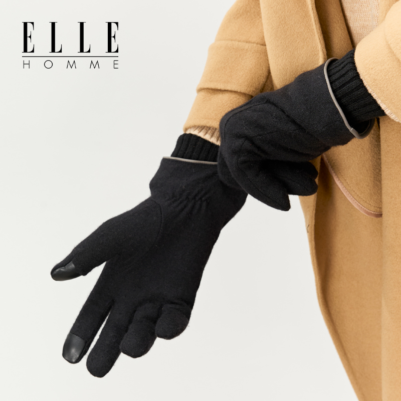 ELLE冬季加绒保暖手套