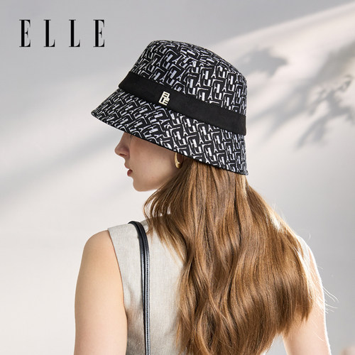 ELLE防晒渔夫帽女士户外遮阳