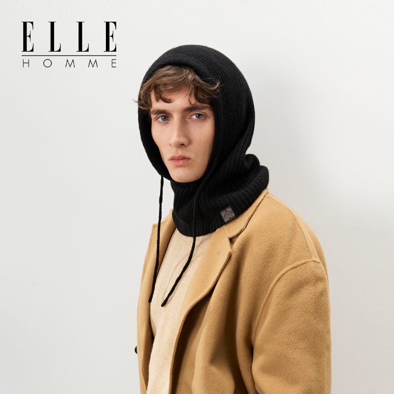 针织帽围脖一体保暖防寒风冬季