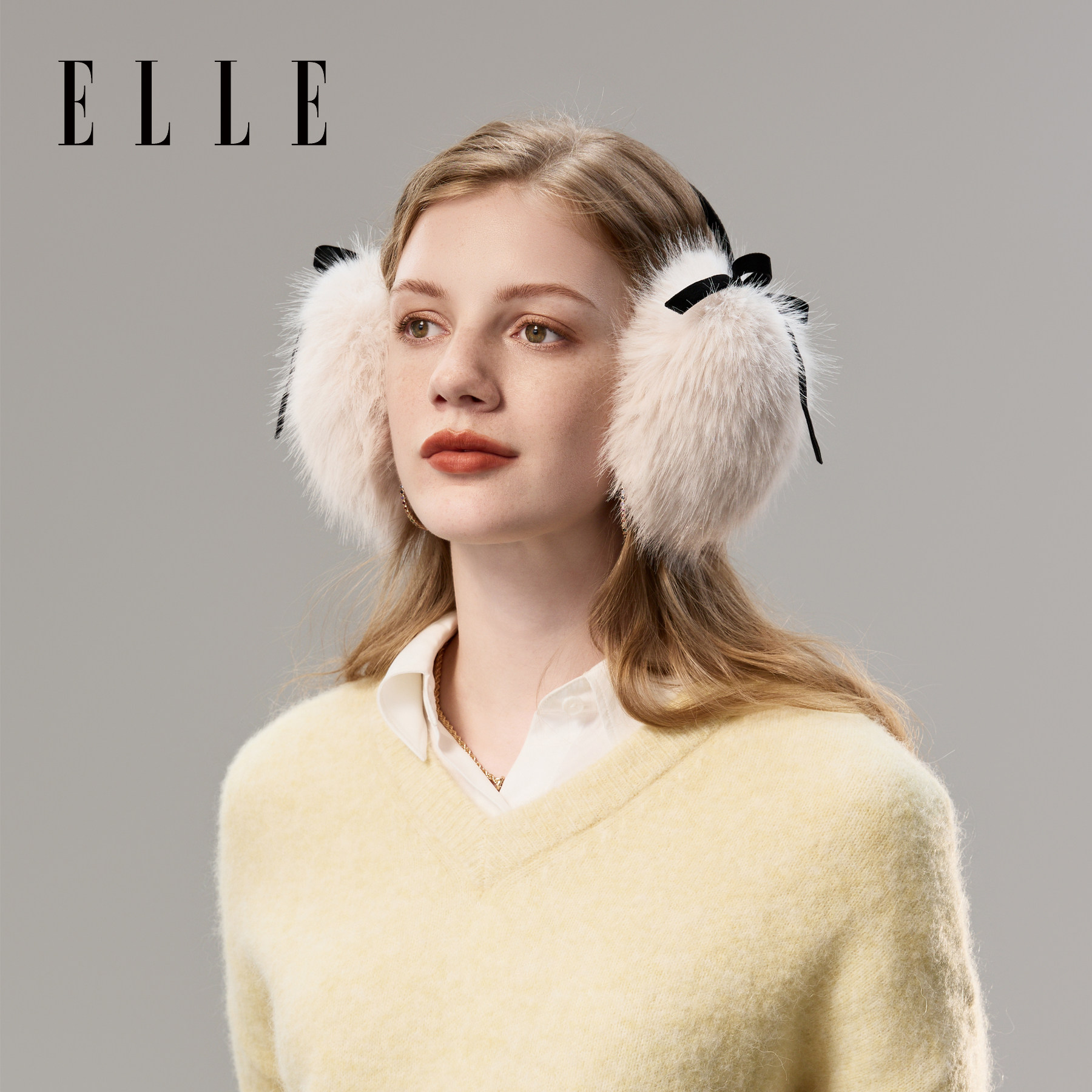 【所有姐姐的衣橱直播间】ELLE毛绒耳罩女秋冬保暖护耳耳包耳捂子