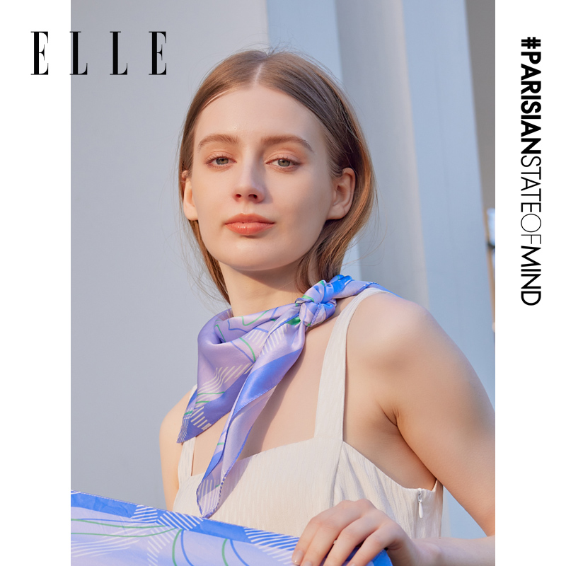 elle真丝丝巾百搭夏季