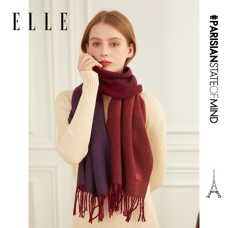 ELLE冬季女士围巾礼盒装