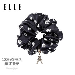 ELLE100%桑蚕丝发圈大肠圈女款 高马尾头绳头饰发饰不勒丸子头礼盒