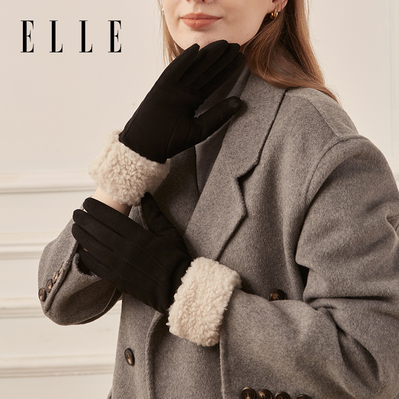 elle女分指手套加绒加厚