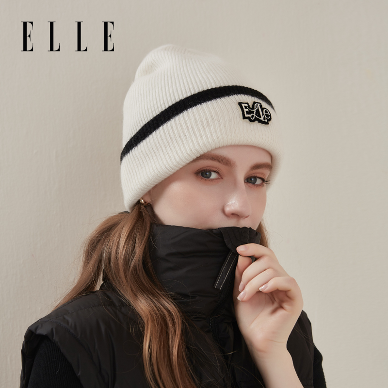 ELLE针织帽女士秋冬季毛线帽子