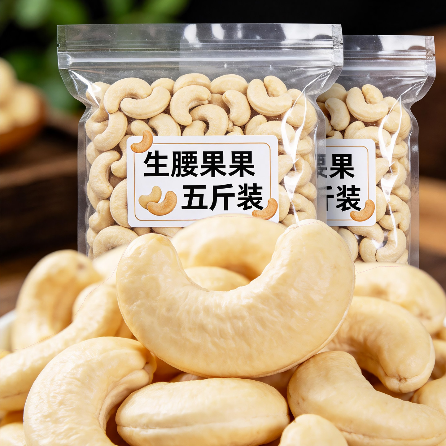 腰果仁生腰果2026新货原味无添加官方旗舰店5斤整箱原装进口图片