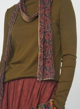 全棉炒色t恤打底衫2025新品休闲文艺内搭女装百搭高弹上衣S23247