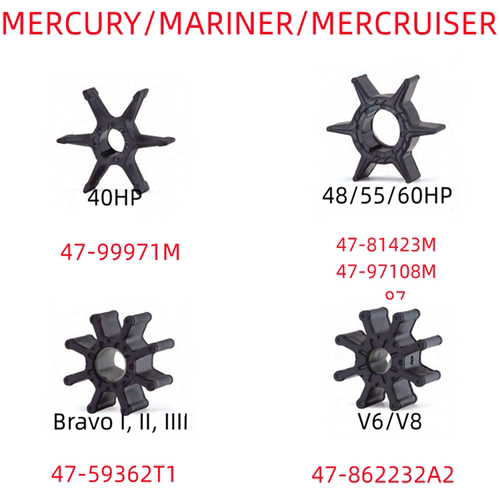水星舷外机水泵叶轮V6/V8
