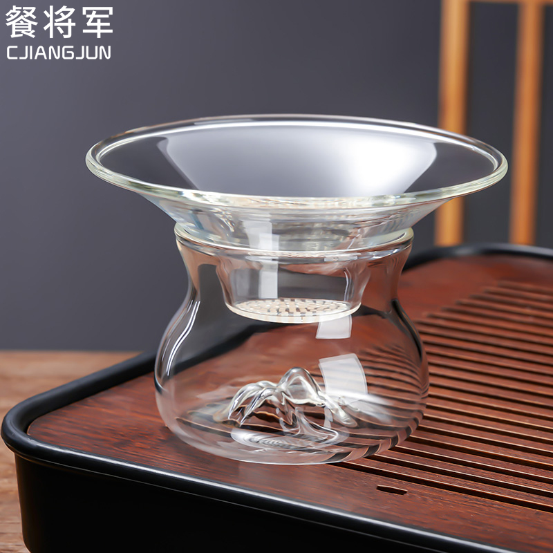 餐将军全玻璃茶漏茶滤茶具配件