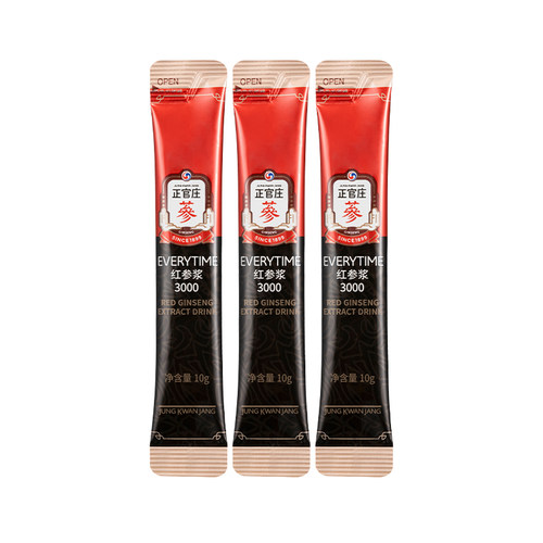【好物体验专享】韩国正官庄Everytime精红参浆10g*3条