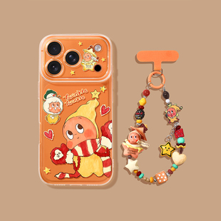 星星人苹果17手机壳透明适用于iphone17pro可爱16pro带挂绳16防摔15promax创意新宇橙保护套14pro软壳保护套