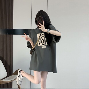 上衣 ins潮流宽松圆领纯棉情侣短袖 美式 卡通小熊印花t恤女百搭夏季